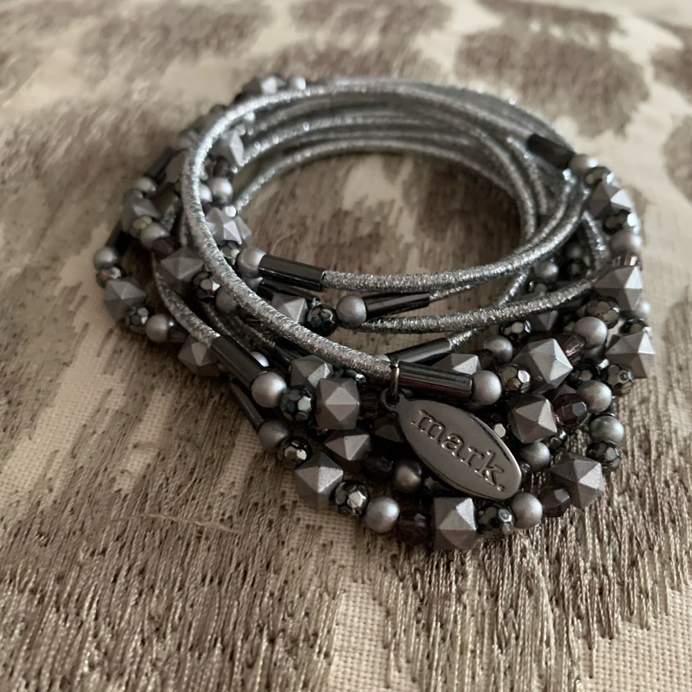 Mark. Silver Beaded Bracelets, Light and Fun, Set of Ten